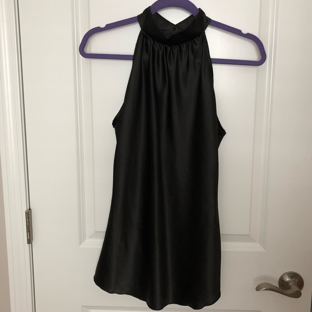 Dressy Black Silk Tank Top